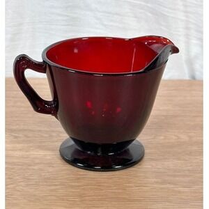 Vintage Anchor Hocking Royal Ruby Red‎ Glass Creamer